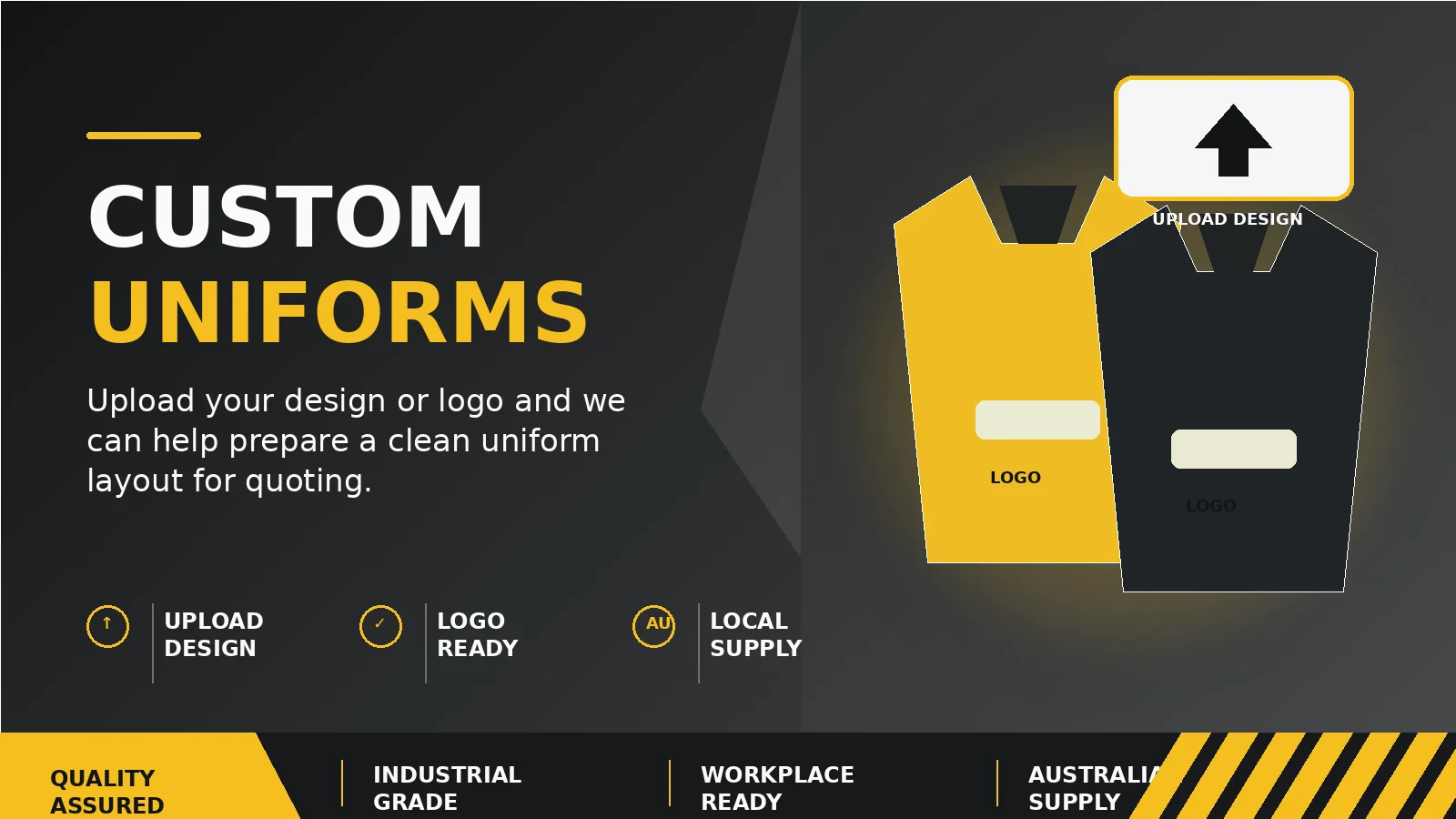 Custom made uniforms banner