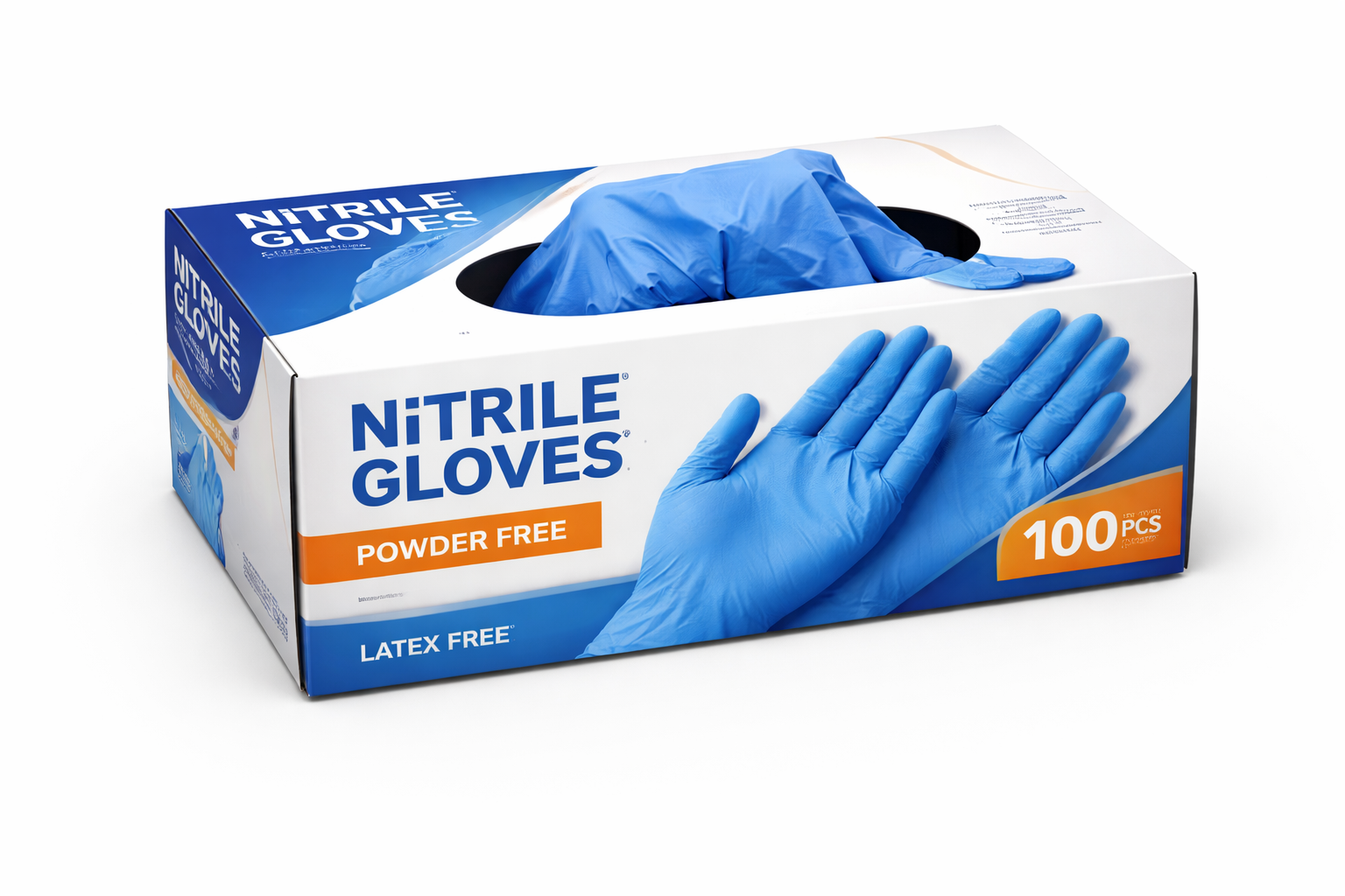 Nitrile gloves powder free box
